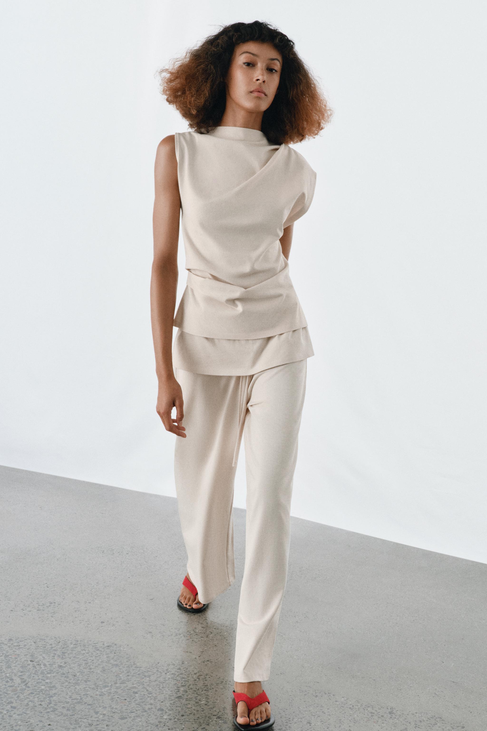 DRAPED COTTON TOP